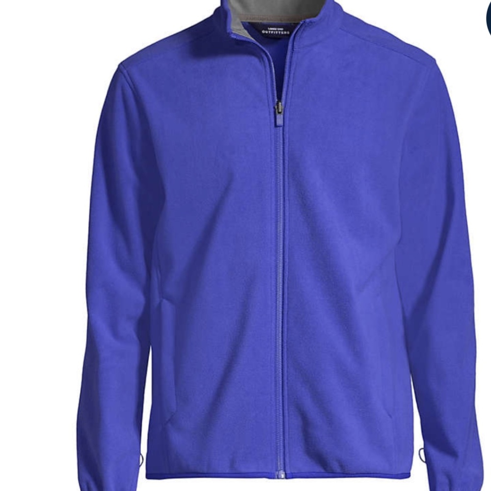 Lands’ End Full Zip mid Weight Fleece Jacket in Cobalt Sz L